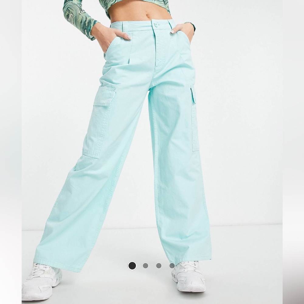 Asos Design Oversized Cargo Pants in Light Blue